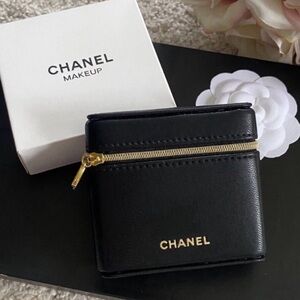 Chanel Makeup Black Leather Lipstick Case